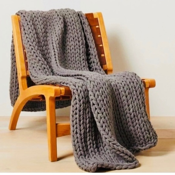 Casaluna Bedding Casaluna Chunky Knit Throw Grey Poshmark